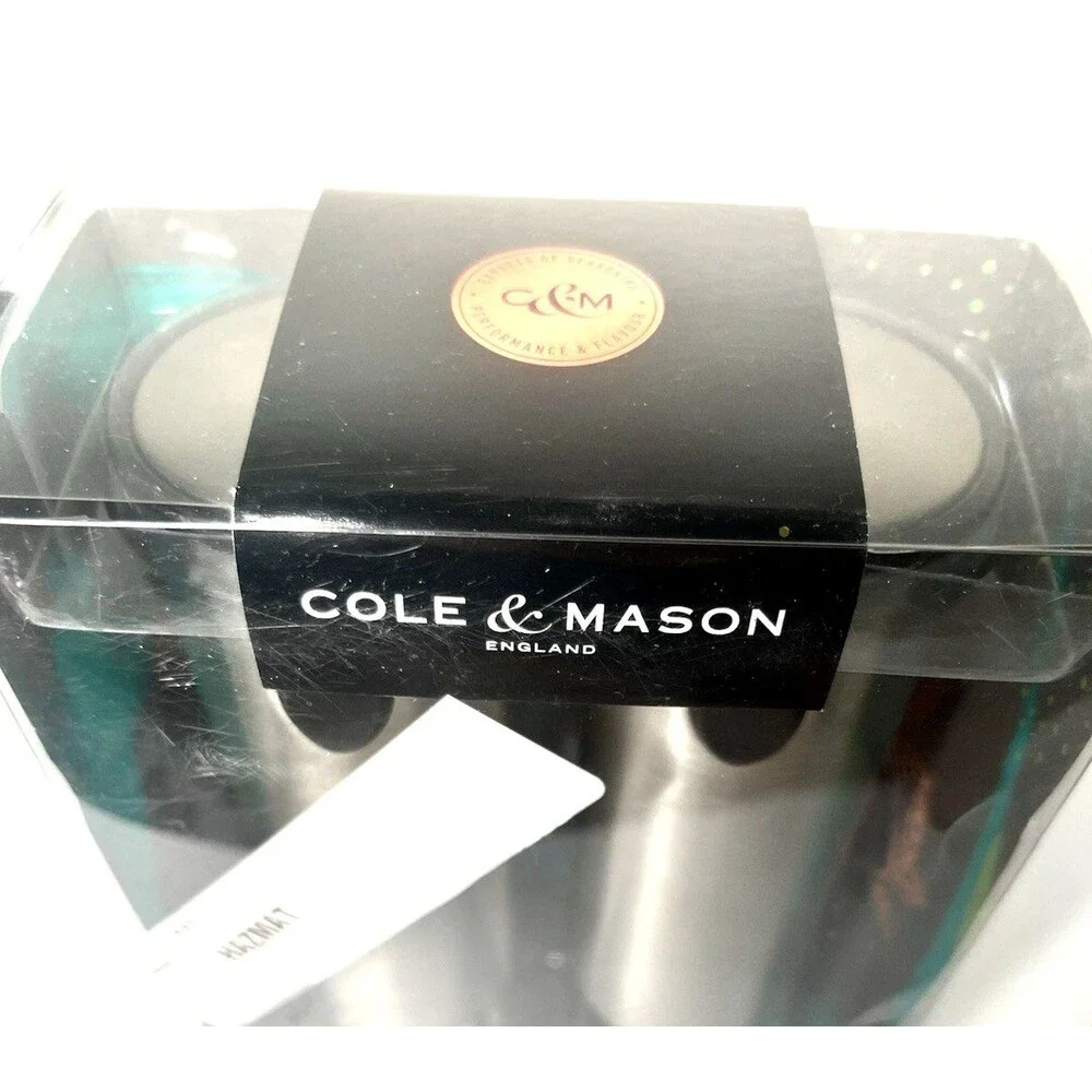 Cole & Mason Battersea Electric Salt & Pepper Mill Set Stainless Steel -New